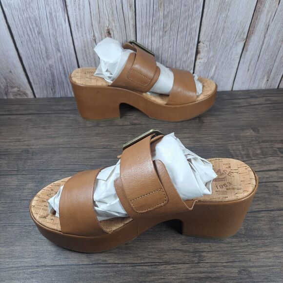 Kork-Ease Taige Leather Big Buckle Heeled Sandals Women's Sz 9 M Brown (VGC) - Picture 5 of 8